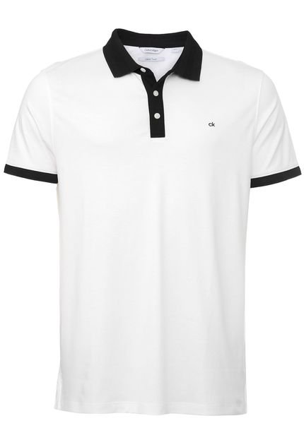 Camisa Polo Calvin Klein Reta Logo Branca - Marca Calvin Klein