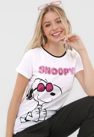 Blusa Snoopy by FiveBlu Foil Branca