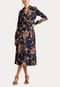 Vestido Lauren Ralph Lauren Midi Floral Azul-Marinho - Marca Lauren Ralph Lauren