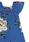 Vestido Nanai Manga Curta Azul Floral - Marca NANAI BY KYLY