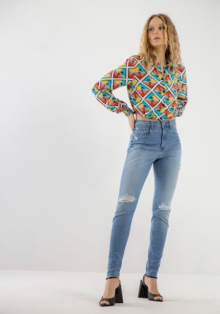 Calça Jeans Skinny com Bordado Bolso - Marca Lez a Lez