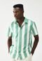 Camisa Linho Colcci Relaxed Listrada Verde - Marca Colcci