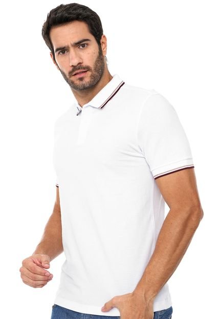 Camisa Polo Forum Reta Frisos Branca - Marca Forum