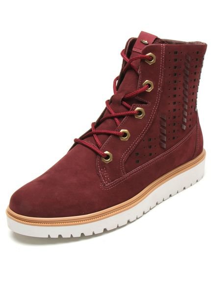 Bota Flatform Couro Dakota Vazada Vinho - Marca Dakota