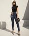 Calça Jeans Skinny Feminina Cintura Alta Premium 23470 Escura com Used Consciência - Marca Consciência