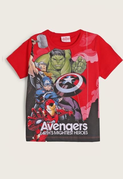 Camiseta Infantil Fakini Avengers Vermelha - Marca Fakini