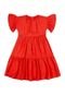 Vestido Liso em Viscose Infantil Quimby Vermelho - Marca Quimby