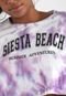 Camiseta Cropped Forever 21 Plus Siesta Beach Roxa - Marca Forever 21
