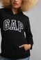 Blusa de Moletom Flanelada Fechada GAP Capuz Preta - Marca GAP