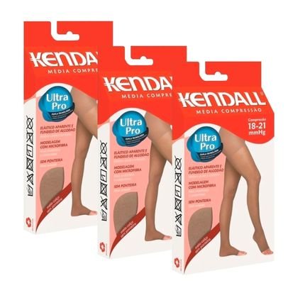 3 Meias Calça Kendall Ultra Pro Média Compressão 18-21mmhg - Marca Kendall