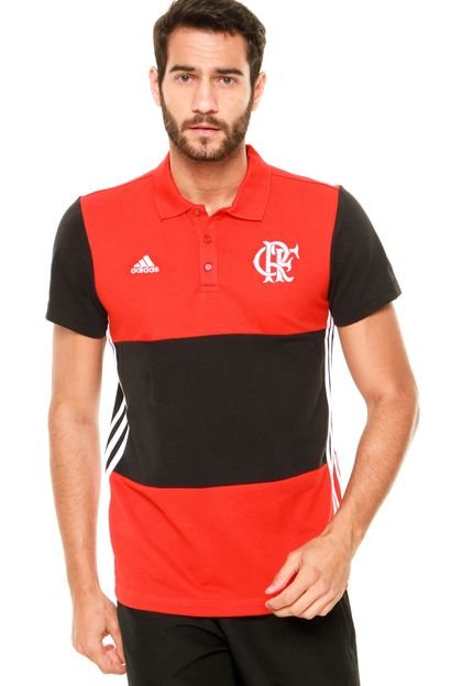 Camisa Polo adidas 3S Flamengo Vermelha/Preta - Marca adidas Performance