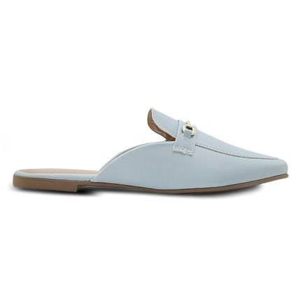 Sapatilha Feminina Mule Footz Bico Quadrado Rasteirinha Azul - Marca Footz