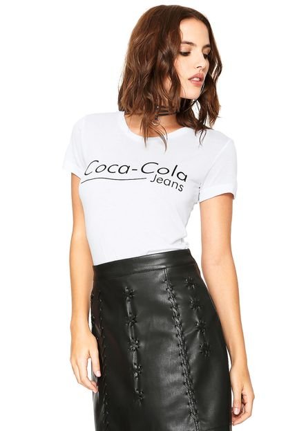 Camiseta Coca Cola Escrita Branca - Marca Coca-Cola Jeans