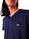 Camiseta Lacoste Masculina Jersey Pima Cotton Gola V Azul Marinho - Marca Lacoste