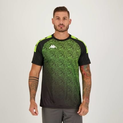 Camisa Kappa Sport Fischel Preta e Verde - Marca Kappa