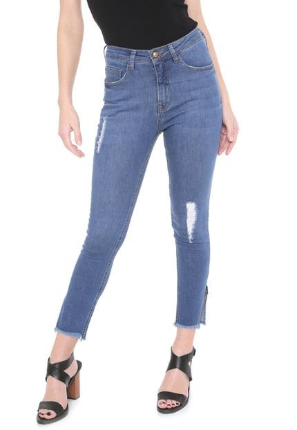 Calça Jeans MOB Skinny Fendas Azul - Marca MOB