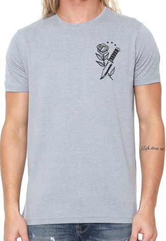 Camiseta Ride Skateboard Estampada Cinza