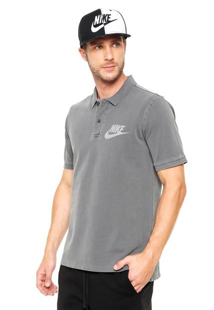 Camisa Polo Nike Sportswear Reta Pq Wash Hbr Cinza - Marca Nike Sportswear