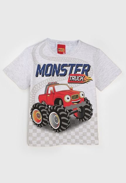 Camiseta Kyly Infantil Monster Truck Cinza - Marca Kyly