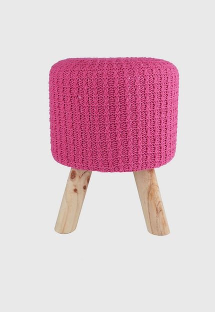 Puff Madeira Algodao Poliester Crochet 3 Feet Pink 30 X 38 X 30 Cm Urban - Marca Urban