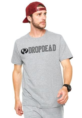 Camiseta Drop Dead Estampada Cinza