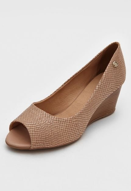 Peep Toe Bottero Salto Amadeirado Nude - Marca Bottero