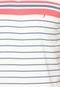 Camiseta Aleatory Bordado Listras Branca/Azul - Marca Aleatory