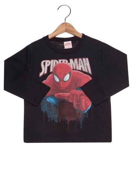 Camiseta Brandili Spider-Man Infantil Preta - Marca Brandili