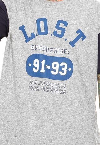 Camiseta ...Lost  Enterprises Cinza/Azul
