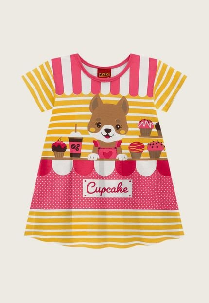 Vestido Infantil Kyly Cupcake Amarelo - Marca Kyly
