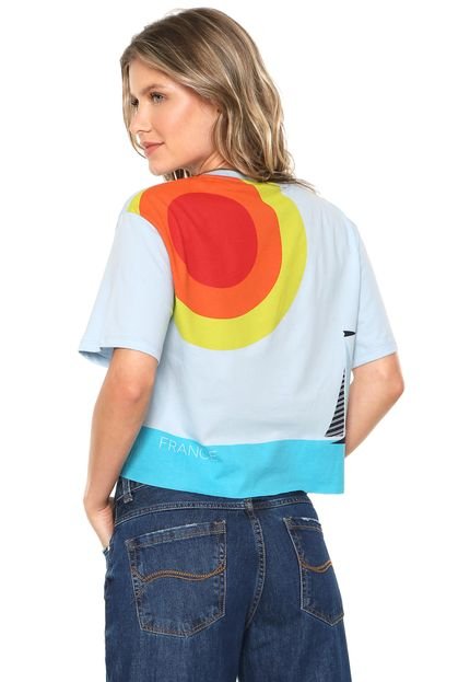 Camiseta Cropped Lez a Lez Penteada Azul - Marca Lez a Lez