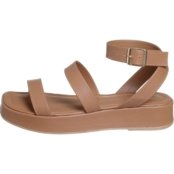 Sandália Feminina Plataforma Papete Flatform Fivela Versátil Caramelo - Marca Angipé