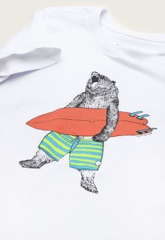 Camiseta Infantil Reserva Mini Surf Bear Branca