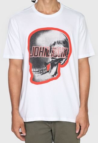 Camiseta John John Estampada Branca