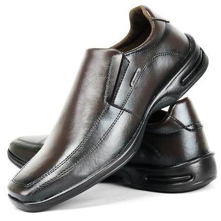 Sapato Social Calce Facil Masculino Conforto Sintético Ferrareto - Café - Marca Ferrareto Calçados