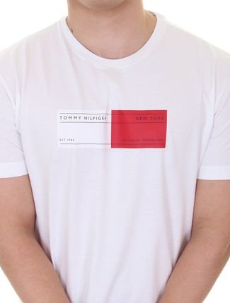 Camiseta Tommy Hilfiger Masculina Box Tee New York Branca