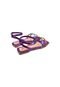 Sandália rasteira roxa feminina 2 tiras colorida bico quadrado - Marca SACOLÃO DOS CALÇADOS