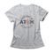 Camiseta Feminina Never Trust An Atom - Mescla Cinza - Marca Studio Geek 
