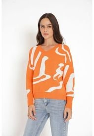 Sweater Cuello En V Vigo Naranjo GUINDA