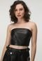 Top Cropped Only Resinado Preto - Marca Only