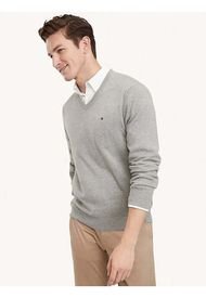 Sweater Basico V-Neck Gris Tommy Hilfiger