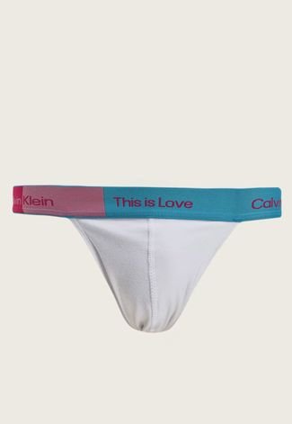 Cueca Calvin Klein Underwear Jockstrap Azul-Marinho/Rosa - Compre