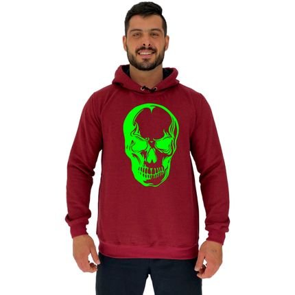 Blusa Moletom Masculino Alto Conceito Green Skull Bordô - Marca Alto Conceito