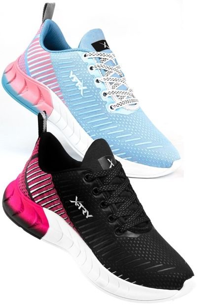 Kit 2 Pares Tênis Feminino XTRY Fitness Academia Ultra Leve Conforto - Marca Wit Shoes