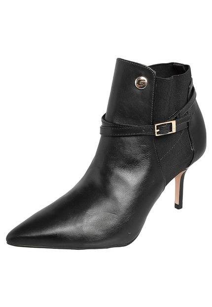 Ankle Boot bico fino salto alto fino com elastico - Marca Carmim