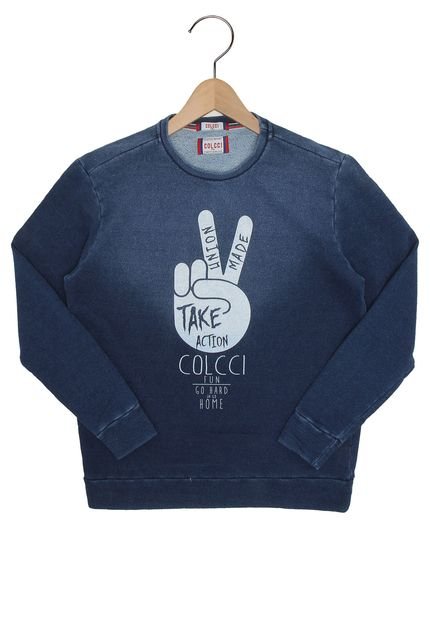 Blusa De Moletom Colcci Fun Menino Azul - Marca Colcci Fun