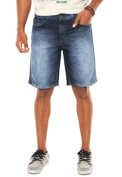 Bermuda Jeans Rip Curl Reta Estonada Azul - Marca Rip Curl