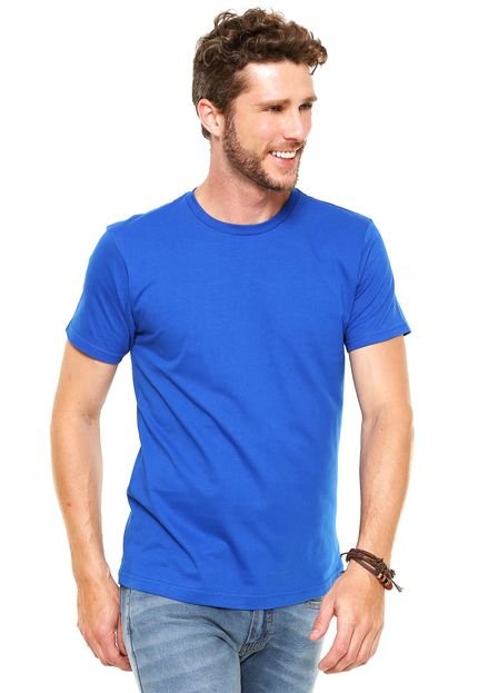 Camiseta FiveBlu Manga Curta Basic Colors Decote Careca Azul - Marca FiveBlu