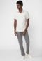 Camisa Polo Calvin Klein Reta Listrada Off-White/Grafite - Marca Calvin Klein