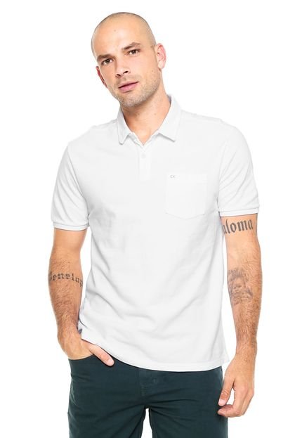 Camisa Polo Calvin Klein Logo Branca - Marca Calvin Klein